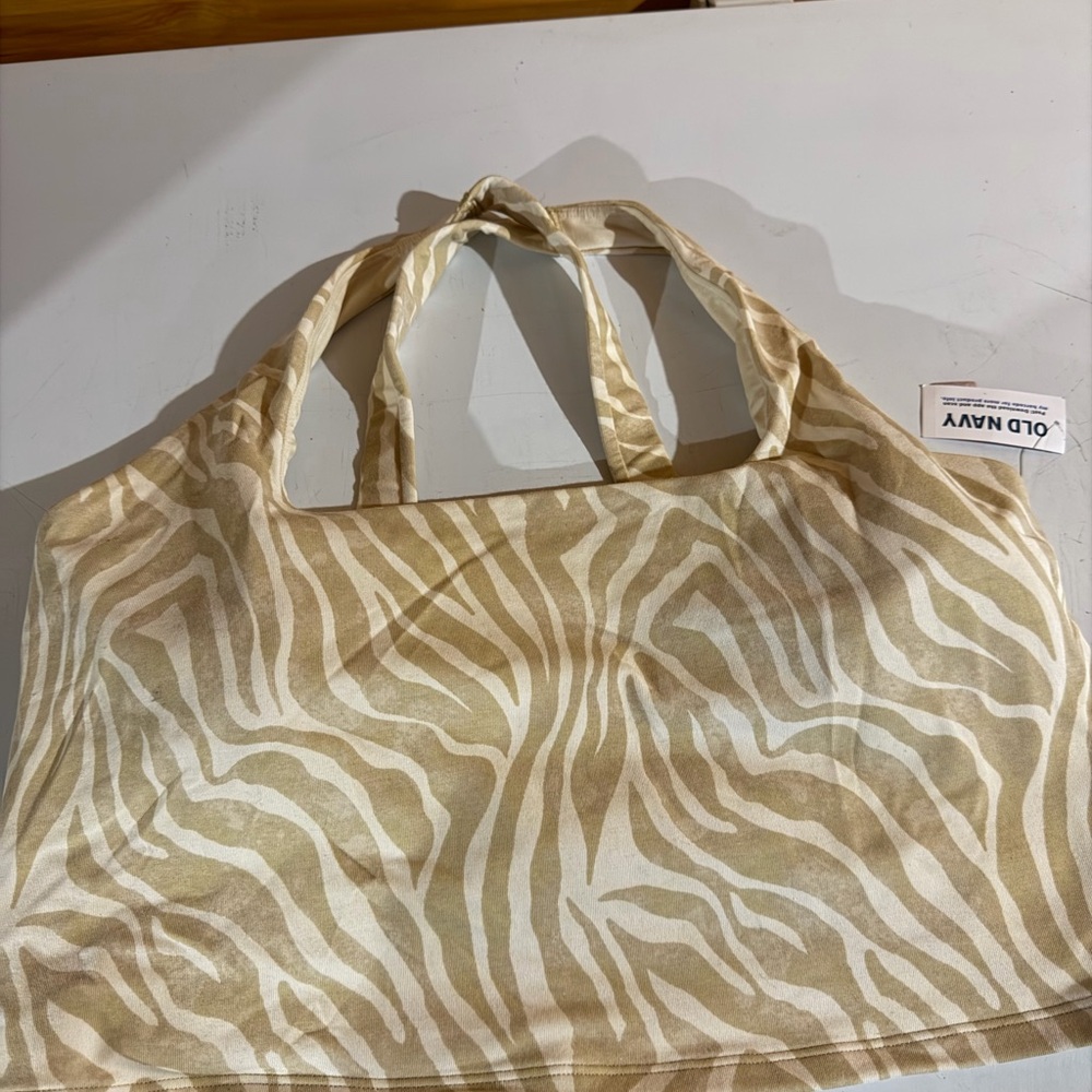 Old Navy Cream Zebra Print Crop Top